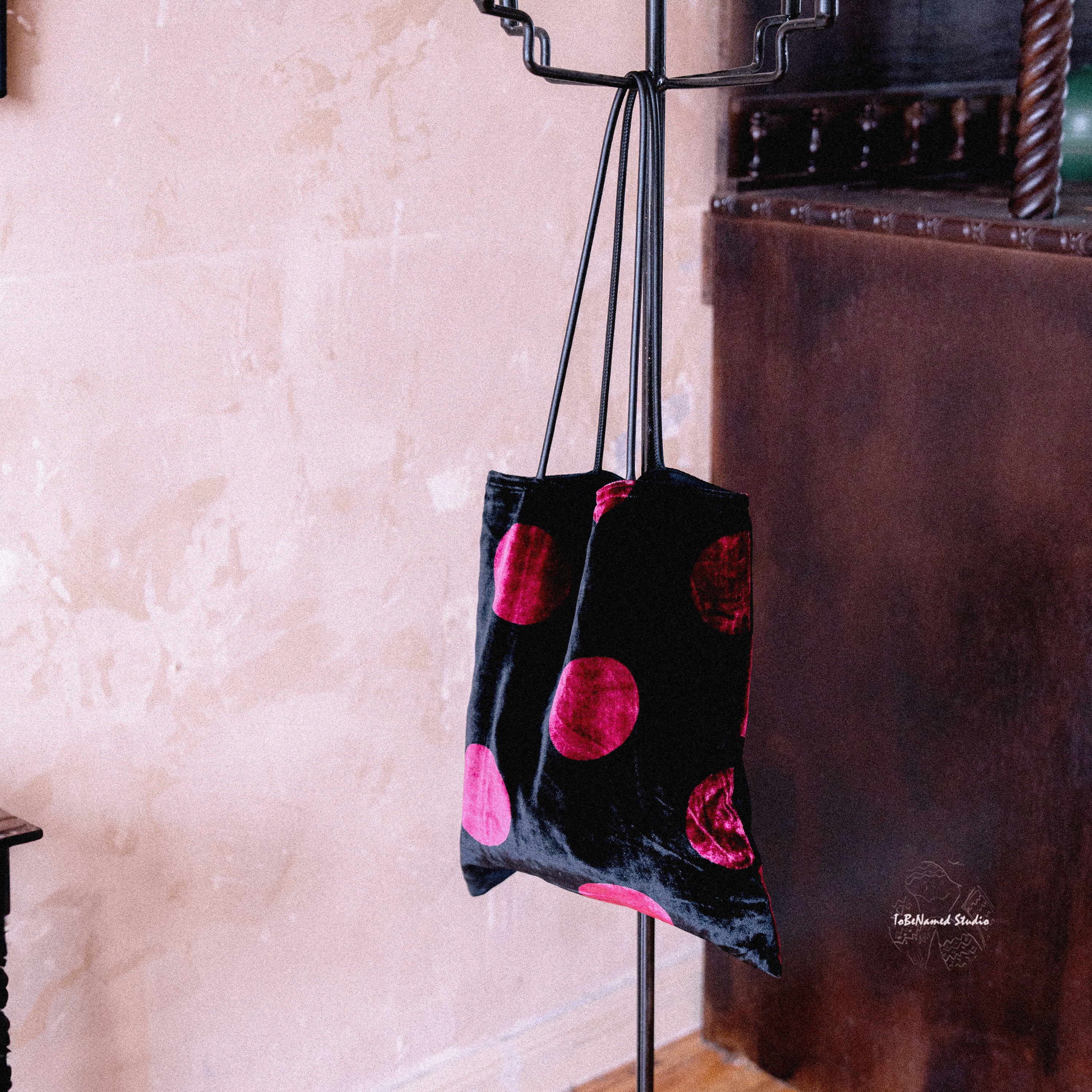 ELSA'S PINK Silk Velvet Tote Bag